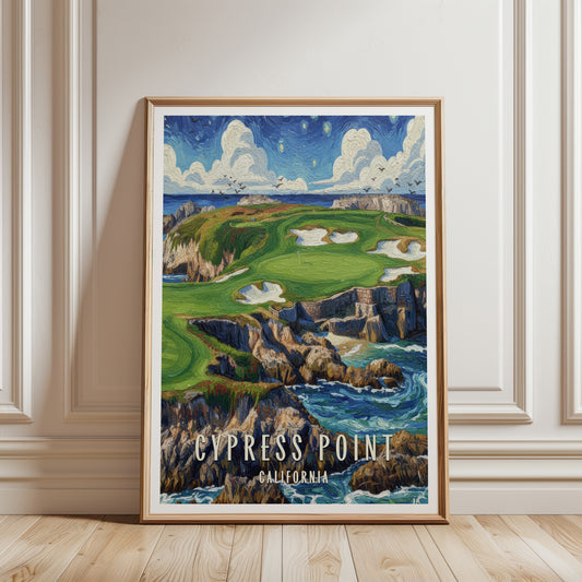 Cypress Point Golf Print | 16th Hole  | Vintage Golf Course Print