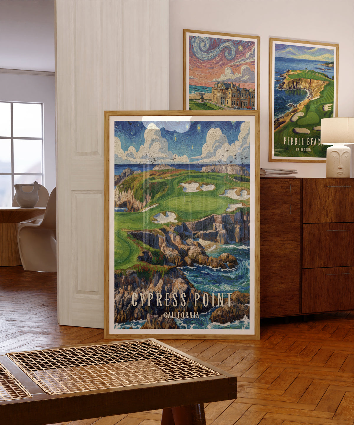 Cypress Point Golf Print | 16th Hole  | Vintage Golf Course Print